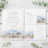 Carte de menu Mariage d'aquarelle Salt Lake City U (Personnalisez la collection de ce créateur indépendant.)