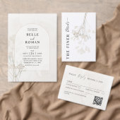 Invitation Minimaliste Botanique Beige & Or (Personnalisez la collection de ce créateur indépendant. )