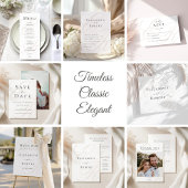 Minimalistische Beige Monogram Trouwen Save the Da Save The Date