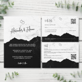 Zwart-wit moderne bruiloft | QR-code website Kaart (Personaliseer de collectie van deze zelfstandige maker.)