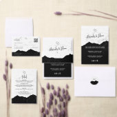 Zwart-wit moderne bruiloft | QR-code website Kaart (Personaliseer de collectie van deze zelfstandige maker.)