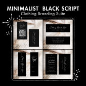 Étiquette de prix de vêtements en script noir mini