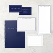 Carnet Élégant Minimaliste Monogramme Bleu