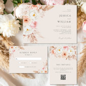 Invitation Mariage floral minimaliste Boho Fall