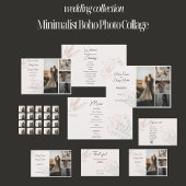 Menu du Mariage minimaliste Boho Photo Collage