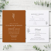 Flore végétale minimaliste | Menu Mariage (Personnalisez la collection de ce créateur indépendant.)