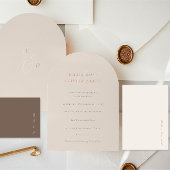 Invitation Minimalist Boho Sand Copper Script Wedding