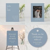 Invitation Minimaliste Dusty Bleu Élégant Chic Mariage modern