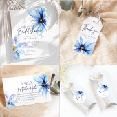 Navy blue Flower Minimalist Recept Kaart