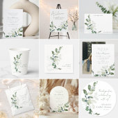 Moderne botanische eucalyptus Boho Bridal Brunch Kaart