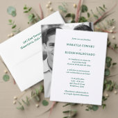 Minimalistische Groen & Wit Tempel bruiloft recept Kaart (Personaliseer deze collectie van deze onafhankelijke maker. Test)
