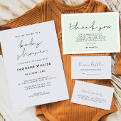 Serviette En Papier Baby shower minimaliste manuscrit