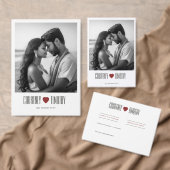 Menu Mariage cardiaque minimaliste (Personnalisez la collection de ce créateur indépendant. )