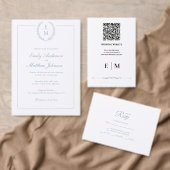 Minimalist Laurel Monogram Wedding Invitation (Personnalisez la collection de ce créateur indépendant. )