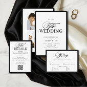 Réponse de mariage à bordure noire et blanche