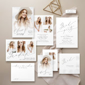 Modern Chic Script Class van 2025 Foto Afstuderen Briefkaart