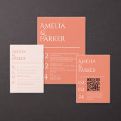 Menu Mariage orange minimaliste (Personnalisez la collection de ce créateur indépendant.)