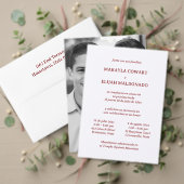 Invitation Réception minimaliste Espagnol-Anglais-Rouge Deux (Personnalisez la collection de ce créateur indépendant. Test)