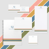 Minimalistische Retro Strepen Monogram Post-it® Notes