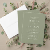 Étiquette Sage minimaliste vert & blanc Mariage simple (Personnalisez la collection de ce créateur indépendant. Test)