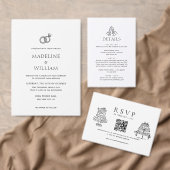 Invitations En Acrylique Minimalist Simple Hand Drawn Rings Wedding (Personnalisez la collection de ce créateur indépendant. )