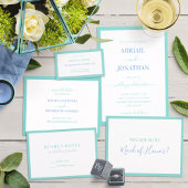 Minimalistisch Turquoise Aangepaste foto Hartelijk Bedankkaart