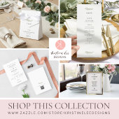 Signe De Table Caisse de lune de miel Code QR Élégant Mariage Ver