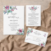 Menu Soirée à fleurs à la menthe et à la mauve/Mariage  (Personnalisez la collection de ce créateur indépendant. )