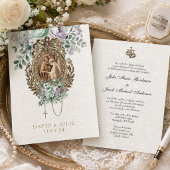 Invitation Mariage catholique vert menthe et lavande