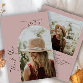 Carte De Remerciements Moderne Minimal Deux photo - Diplôme manuscrit