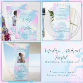Menu Modern Abstract Pastel Wedding