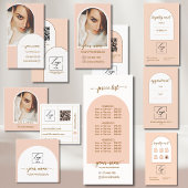 Script Modern boog roze foto qr code logo Visitekaartje