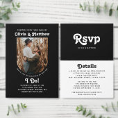 Black Evening Wedding | Formal Elegant Typography Bedankkaart (Personaliseer de collectie van deze zelfstandige maker.)