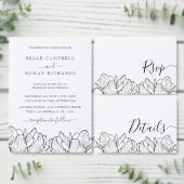 Cartons Réponse Simple Mariage botanique noir et blanc (Personnalisez la collection de ce créateur indépendant.)