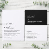Invitation Modern Black & White Minimalist Script Wedding (Personnalisez la collection de ce créateur indépendant.)