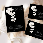 Signe De Table Floral Black White Orchid Baby shower Bienvenue