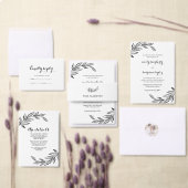 Invitations En Acrylique Feuilles illustrés en noir botanique moderne (Personnalisez la collection de ce créateur indépendant.)