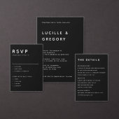 Cartons Réponse Modern Black Editorial All Caps (Personnalisez la collection de ce créateur indépendant.)