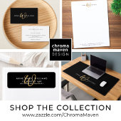 Moderne Zwarte Gouden Script Monogram Waterfles