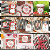 Banderoles Rustique Black White Stripes Berry Premier anniver