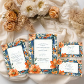 Save The Date Carrelage méditerranéen bleu et blanc