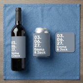 Carte D'accompagnement Mariage de code QR moderne bleu et blanc RSVP