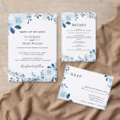 Carte De Correspondance Merci Mariage Floral bleu français moderne (Personnalisez la collection de ce créateur indépendant. )