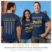 Assiettes En Carton Moderne Blue Graduate Class of 2023 Nom de l'école
