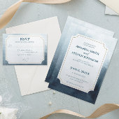 Eenvoudig blauw script Dank u bruiloft Cadeaulabel