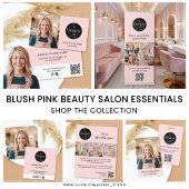 Étiquette de nom de salon professionnel Rose Blush
