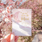 Boho Pink Hoe groot is mama's buik Baby shower Poster