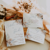 Invitation Mariage moderne Boho Dusty Blue Script