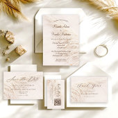 Carte De Remerciements Rustic Elegant Boho Pampas Grass Wedding