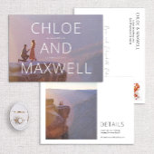 Carte Postale Photo Modern Bold Names Enregistrer la date